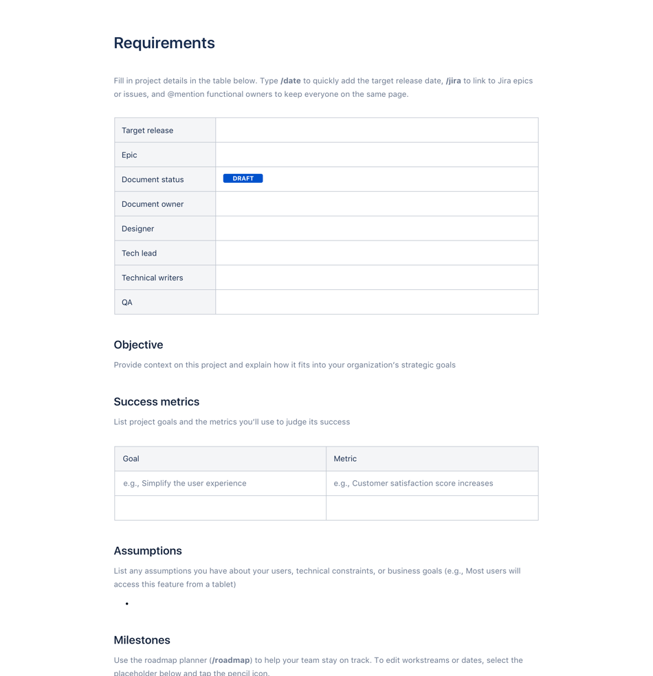 Marketing Requirements Document Template PDF Template